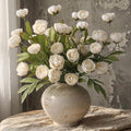 6 PCS 27"Artificial Peony Branches, Realistic Silk Peonies Stems(Cream) | Easy DIY Styling, Plump and Delicate, Look Real Faux Flowers, for DIY Bouquet/Vase/Table Centerpieces/Farmhouse/Home Decor