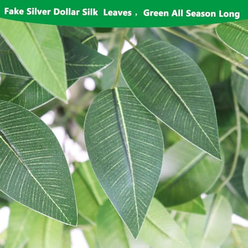 Artificial Ficus Tree, 6Ft | White pot, adjustable realistic branches and leaves, indoor outdoor home decoration - color: Ficus