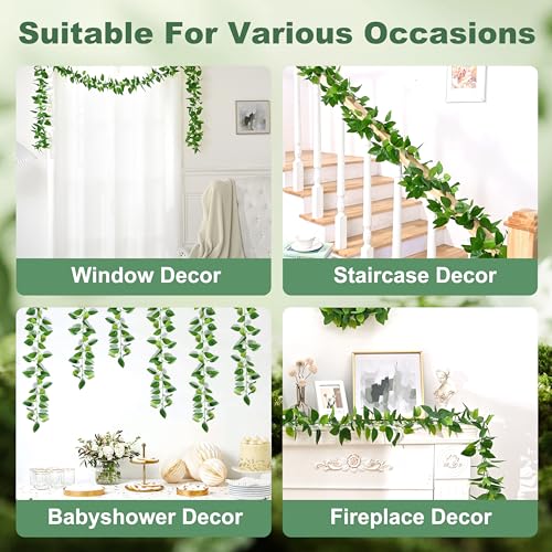 BLEUM CADE 4Pcs Fake Vines with Faux Pothos Leaves, Artificial Ivy Garland Fake Plants Greenery for Bedroom Living Room Office Wall Garden Wedding Party Indoor Outdoor Decor Aesthetic - color: Pothos Vines - 4pcs