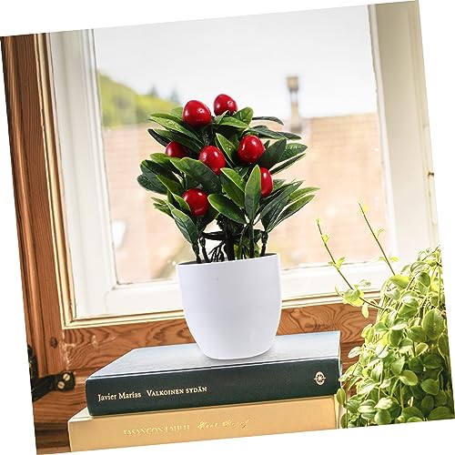 Lifelike Artificial Fruit Tree for Tabletop Decoration Realistic Potted Plant Cherry Fruits for Adornment and Vibrant Faux Bonsai