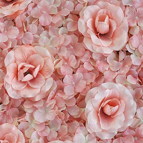 12 Pack Flower Wall Panels 16 x 24 inch 3D Rose Wall Mat Decorative Faux Floral Panel Silk Faux Artificial Flower Backdrop for Photo Background Home Wedding Party
