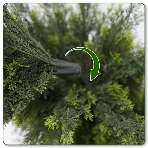 Artificial Cedar Topiary Trees 3FT Tall 2 Set,Outdoor Indoor Realistic Faux Pine Plants,Fake Outdoor Plant Fake Trees for Front Porch Garden Decor