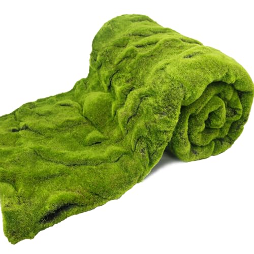 FAICOIA Fake Moss Rug Table Runner Roll for Fairy Gardens Grass Wedding Woodland Table Decor 39" x 79" Artificial Green Moss for Decorating Wall Indoor Plants Crafts 100 x 200cm - color: Green - 39" x 79"
