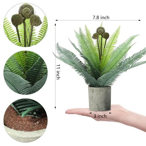 FAVOWREATH 2 Pack Small Fake Plants Potted Artificial Plants Indoor for Home Decor Office Room Farmhouse Indoor Table Bathroom Decor - color: Green.
