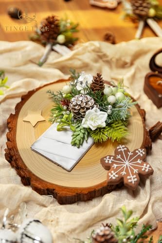 TINGE TIME Single Pocket Boutonniere for Man Groom, Best Man Boutonniere for Wedding, Prom, Homecoming, Anniversary, Graduation, Christmas Dinner (Christmas White) - color: Xmaswhite