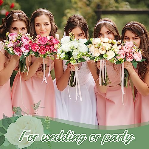 Jexine Artificial Peonies Flowers Bouquet Silk Faux Peony Fake Peonies Artificial Flowers Bouquets for Vase Floral Arrangements Wedding Home Table Decoration(Colorful,12 Bundles) - color: Multicolored
