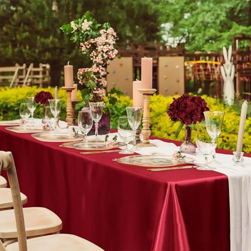 WEISPARK 100PCS Artificial Hydrangea Flowers, Fake Flowers Silk Hydrangea Full Flowers Heads with Stems for Wedding Home Party Shop Baby Shower Decor (Burgundy) - color: Burgundy