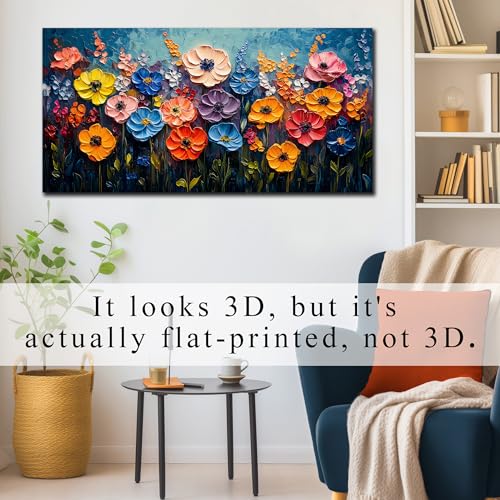 Flower Canvas Wall Art for Bedroom Women Colorful Prints Wall Decor for Living Room Floral Wall Decoration Ready to Hang 20 x 40 Inch - color: Colorful, size: 40"L x 20"W