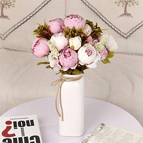 Fule 2 Pack Large Artificial Peony Silk Flower Bouquets Arrangement Wedding Centerpieces (Light Purple) - color: Light Purple X2