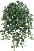 Larksilk 2-Pack 27" Artificial English Ivy Plants with 450 Leaves Each Realistic UV-Resistant Cascading Vines Faux Hanging Greenery for Outdoor Window Boxes, Planters, or Home Decor