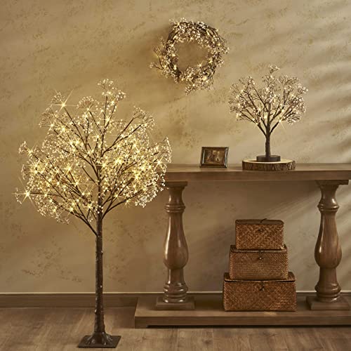 LITBLOOM Lighted Baby Breath Tree Plug in 5FT 126 Lights, Faux Plant Tree with Lights for Wedding Birthday Party Decoration Inside Outside - style: 5FT Baby's Breath