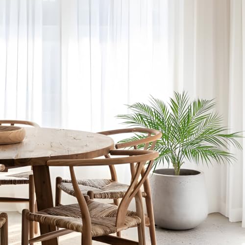 2PCS Artificial Palm Plant Leaves 27.5" Fake Tropical Areca Palm Bushes Tree Leaf Large Faux Greenery Stem Shrubs for Indoor Outdoor Home Garden Arrangement Jungle Safari Wedding Party Decor, 7 Leaves - color: Palm - 7 Leaves, size: Bushes
