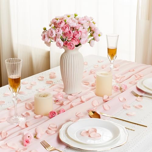 SITUMEIZI 400PCS Fake Pink Rose Petals Faux Silk Flower Petals for Romantic Night for Her Set Valentine's Day, Wedding, Proposal Anniversary Decorations - color: Pink