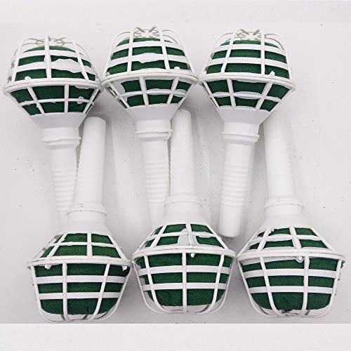Arlai Bridal Wedding Bouquet Holder Decoration Flower Foam Handle, Box of 2 - color: White and Green