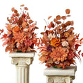 TINGE TIME Free-Standing Artificial Flower Set of 2, Table Centerpiece with Rubber Pad, Silk Fake Flower for Fall Wedding Centerpiece Archway Aisle Welcome Entrance (Maple Red) - color: Maplered