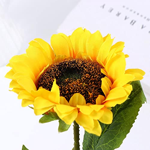 Realistic Silk Sunflower Bouquet Artificial Sunflowers, Silk Flowers Sunflowers Bouquet for Home Office Parties and Wedding Decoration