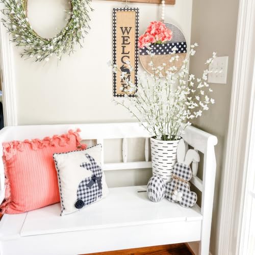 6 Pcs Artificial Forsythia Branches Fake Wildflowers White 41" Silk Flowers with Long Stems Faux Spring Flowers for Tall Vase Indoor Home Decor Dining Table Centerpieces Party Wedding Outdoor - color: White