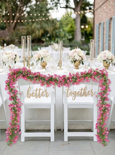 2 Pack Artificial Petunias Flowers Garlands for Outdoor, 6FT Pink Fake Morning Glory Flowers Vine Faux Silk Flowers for Home Garden Table Centerpieces Wall Wedding Decor(Pink) - color: Pink