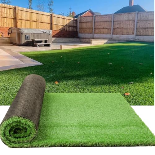 Petgrow Luxurious Artificial Grass 1.77 Inch Pile Height Ultrathick Turf 7 X 15 Feet,Indoor/Outdoor Dog Pee Fake Faux Grass,Synthetic Grass Rug Garden Landscape Patio,Drainage Holes - size: 7 X 15 Feet