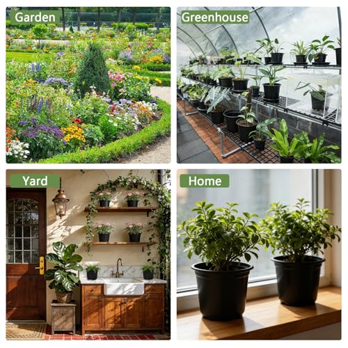 Augshy 110 Pcs 5 Inch Black Plastic Plant Pots, Nursery Pots for Succulents Seedlings, Small Plant Pots with Drainage Holes, Plastic Garden Pots for Home Gardening - size: 5 Inches