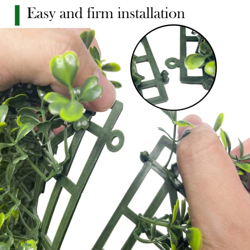 Bybeton 24-Pack 20"x20" Faux Boxwood Panels, Artificial Grass Privacy Fence Screen for Outdoor Indoor, Realistic Hedge for Garden Fence Cover, Greenery Backdrop for Patio Balcony Wall Decor - size: 20*20IN 24Pcs