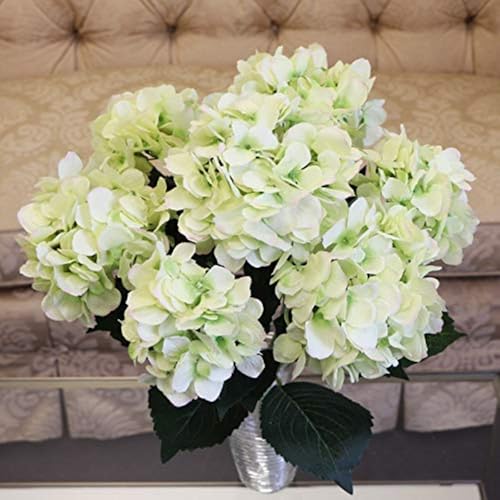 Larksilk Hydrangea Artificial Flowers - Faux Hydrangea Flowers - Home Decor, Easter Decorations, Spring Decor - Floral Centerpieces for Tables - 20" Floral Stems, Green, 3 Pieces - color: Green, size: Pack of 3