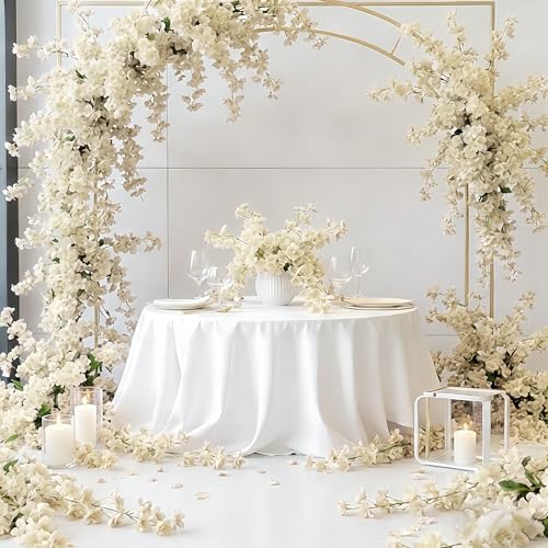 2 PCS White Artificial Cherry Blossom Garland, 135 Head Flowers Vine with Green Leaves for Spring Home Decor, Wedding, Party, Indoor Decoration, Mother's Day and Valentine's Day Gifts - color: 2pcs 135-head White