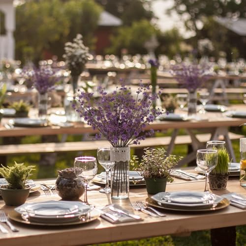 10PCS Dark Purple Babys Breath Artificial Flowers 22.8" Romantic Fake Babys Breath Gypsophila 22.8" Silk Faux Flowers Bulk for DIY Floral Arrangement Home Vase Decor (Dark Purple) - color: Dark Purple