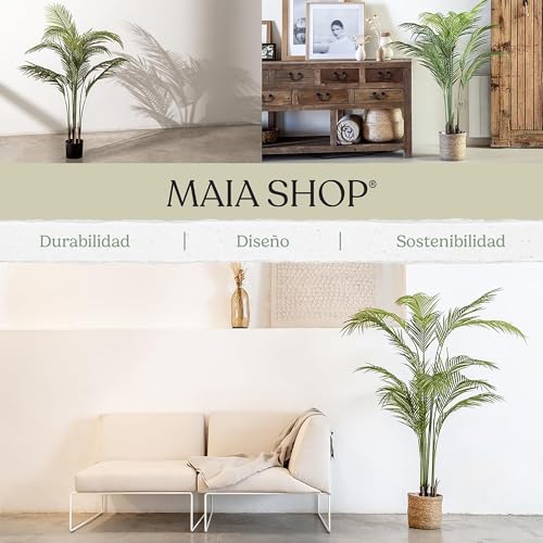 Maia Shop 3.5ft Artificial Palm Tree Plant for House, Apartment or Office – Realistic Fake Indoor Plants for Living Room, Kitchen, Bedroom, Entryway or Bathroom – Faux Greenery for Home Décor - color: Palm, size: 3.5ft