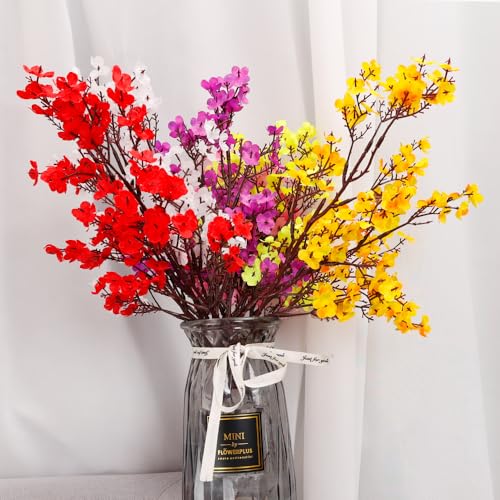 1pcs Artificial Flowers Single Branch Fake Flowers for Vases,45cm,Orange - color: Orange