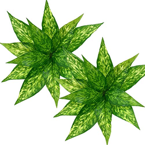 CATTREE Artificial Plants Outdoor, Fake Plant Décor Shrubs Faux Grass Plastic Leaves Greenery Bushes Home Garden Wedding Party Decorations Indoor Office Yard Verandah Planter Filler - Yellow 2 Pack - color: Magnolia Grass-yellow-2 Pack
