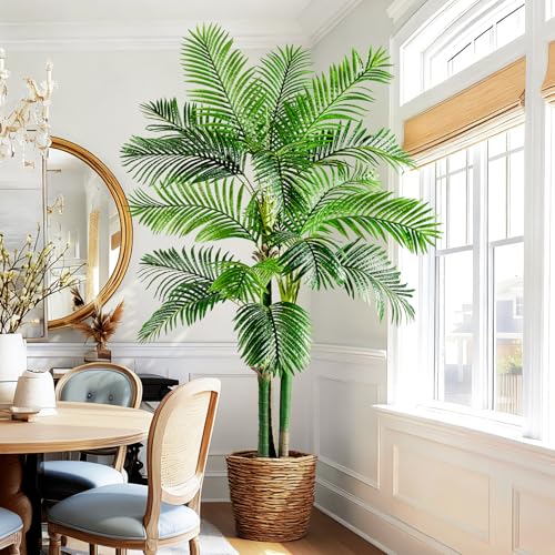 Big Faux Tropical Trees Tall Artificial Palm Tree Indoor Outdoor Realistic Floor Plants Large Fake Plant for Home Living Room Office Decor Porch Outside Patio arboles para Modern Farmhouse decoracion - color: Multi Pole Palm Tree, size: 6ft