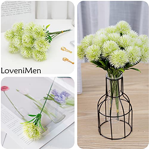 Fake Dandelion Flowers (White 10 Pcs), Artificial Plants Plastic Shrubs Bushes Decor Faux Stems Outdoor Indoor Home Garden Party Wedding DIY Planting Filler Decoration - color: Dandelions White/ 10 Pcs
