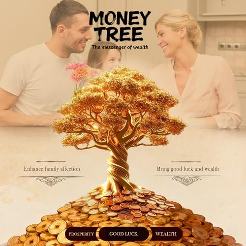 Feng Shui Artificial Bonsai Tree, Handcrafted - Resin Fortune Tree Feng Shui Gift for Abundance Luck and Success,Bring Wealth and Prosperity