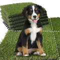 Qingbei Rina Artificial Grass Turf Tiles Interlocking 9 Pack, 12"x12" Outdoor Square Fake Grass Mat for Balcony Patio Deck Flooring, Pets Dog Pee Pad