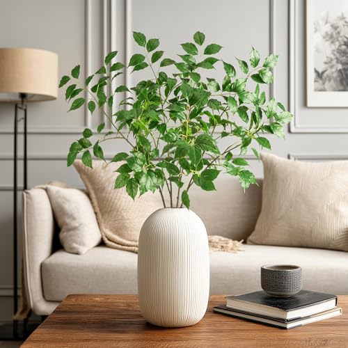 Fake Plants 4 PCS 31.5In Faux Eucalyptus Stems Artificial Greenery Stems Artificial Branches for Vase Faux Branches for Vase Fake Green Plants Suitable for DIY Home Office Dining Room Decor - color: Green-rsy4