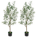 2 Pack 4.5FT Artificial Olive Tree with Lifelike Fruits for Indoor Outdoor Décor - size: 4.5ft-2pack