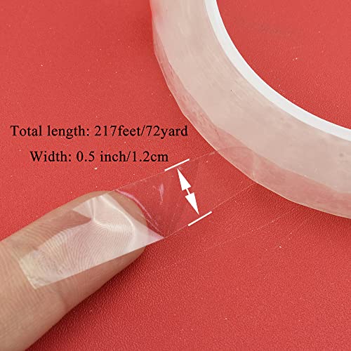 HAHIYO Clear 0.5Inch Wide (217Feet/72Yard Total) 1Rolls Floral Tape Waterproof Florist Tape Flower Wrap Adhesive Waterproof Decorative Tape for Bouquet Stem Wrapping Flower Arranging and Floral Craft - color: Clear, size: Clear-0.5in-1P/72Yard