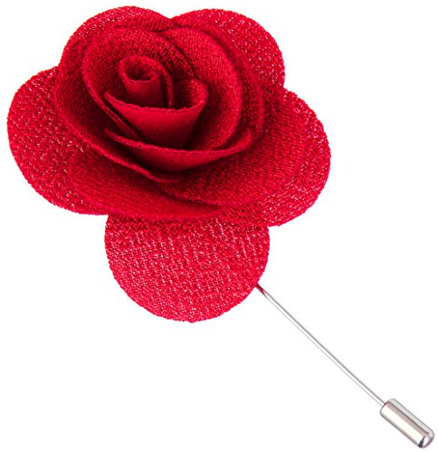 Flairs New York Gentleman's Essentials Premium Handmade Flower Lapel Pin Boutonniere - color: Candy Red [Begonia]