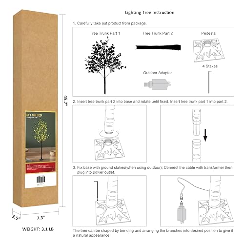 Lightshare 5FT Lighted Eucalyptus Tree 162L Warm White LED Artificial Greenery with Lights for Wedding Holiday Home Party Decoration Indoor Outdoor - size: 5ft