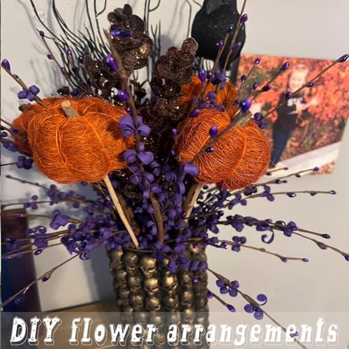 Wootkey 10 Pcs 29.5" Long Jasmine Artificial Flowers Fake Flowers Dry Branches Stem for Home Office DIY Floral Art Plant Wedding Table Centerpieces Party Vase Decoration (Deep Purple) - color: Deep Purple, size: 10pcs-29.5''