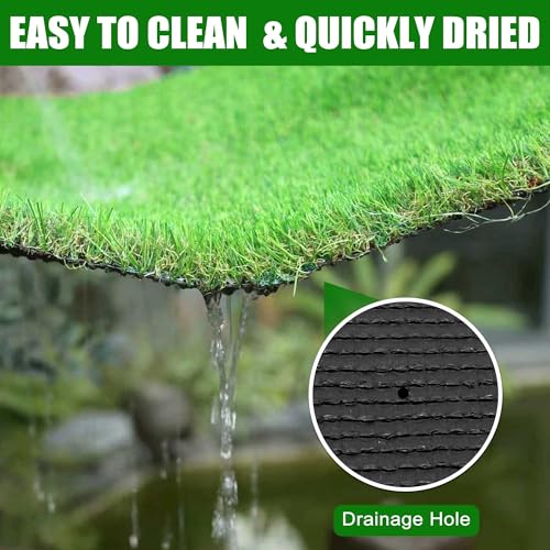 Artificial Grass Turf 3x5 FT Dog Pee Pad, Large Synthetic Turf Mat with Drainage Holes for Potty Training, Reusable Fake Grass Rug Outdoor Patio Balcony, Green - size: 3x5FT