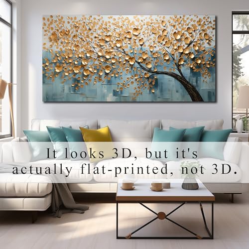 Gold Abstract Wall Art Bedroom Large Tree Pictures for Living Room Home Office Decor 29 x 58 Inch - color: Gold, size: 58"L x 29"W