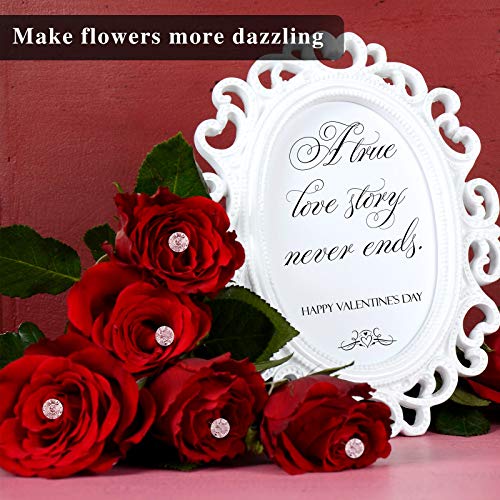 Outus 200 Pieces Diamond Pins for Bouquet 2 Inch Rhinestones Corsages Pins Crystals Gems Floral Diamond for Mother's Day Flower Wedding Bouquet Bridal Hair Accessories Jewelry Decor DIY Craft Sewing