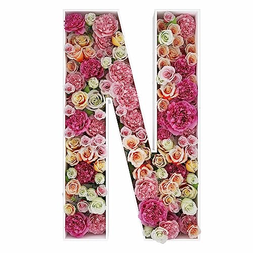2FT Letter N Mosaic Balloon Frame Letter DIY Fillable Letters Kit for Birthday Party Wedding Backdrop Decor - color: Letter N, size: 2FT