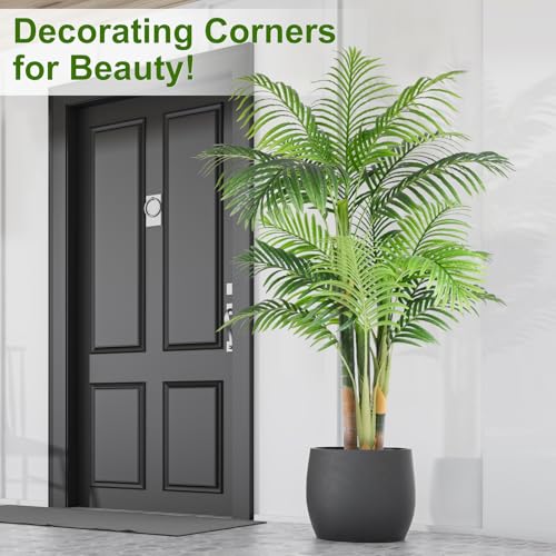 5ft Tall Triple Golden Cane Palm Artificial Tree Large Tropical Palm Tree UV Resistant Fake Plant in Pot for Indoor Outdoor Big House Living Room Outside Patio Office Home Decor 1Pack - size: 5ft