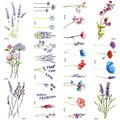COKTAK 12Pieces/Lot 3D Watercolor Lavender Flower Temporary Tattoos For Women Body Art Arm Fake Flora Adults TattooSticker Waterproof Girls Tatoos