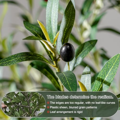 7ft Faux Olive Tree with White Pot & Moss, Artificial Olive Tree Indoor Outdoor, PE/PVC Leaves, Realistic Resin Trunk Large Fake Olive Tree Artificial Plants Indoor, Faux Plants Indoor for Home Decor - size: 7ft