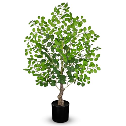 27" Artificial Tree in Pot, Realistic Faux Foliage with UV Resistant Leaves, Easy Assembly for Corner Floor Farmhouse Home Decor - color: Green-27"
