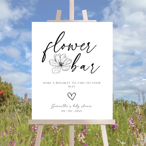 Flower Bar Make A Bouquet Bridal Shower Sign, Minimalist Shower Sign, Open Bar Sign Wedding, Wild Flowers Décor - color: Flower #4